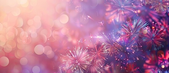 Poster - Celebrate New Year with fireworks against a blank backdrop for a festive and abstract copy space image