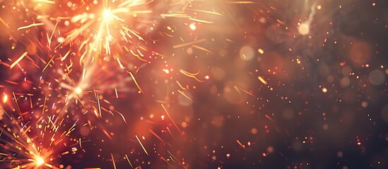 Poster - Abstract New Year background with fireworks and copy space image