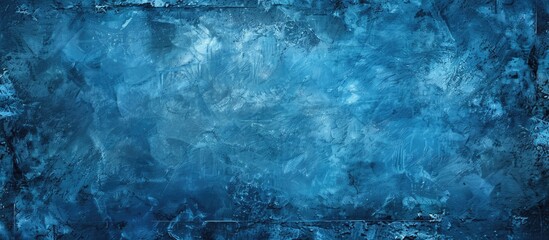 Poster - Abstract blue grunge texture background with a frame featuring a faded central area for inserting your copy space image