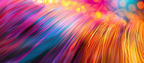 Leinwandbilder - Colorful lines create a light abstract gradient motion effect on a blurred background perfect for a copy space image