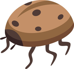 Sticker - Brown ladybug is taking a walk