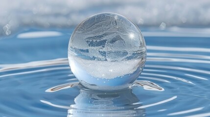 Glass Orb Floating on Water