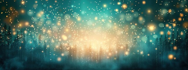 Wall Mural - fireworks illuminating a dense forest with mystical lighting, fireworks, nature