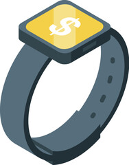 Canvas Print - Modern smartwatch is displaying a dollar symbol, representing the growing trend of online payments and mobile banking