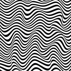 Aufkleber - Digital image with a psychedelic stripes. horizontal lines stripes pattern or background with wavy distortion effect