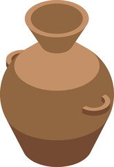 Wall Mural - Ancient clay amphora, a symbol of ancient civilizations and their craftsmanship, presented as an isometric icon