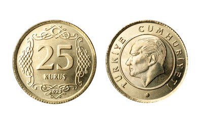 Canvas Print - 25 Turkish kurus coin