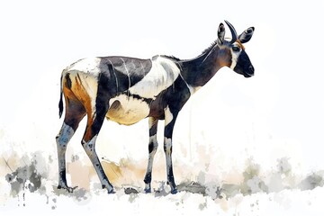 Canvas Print - A watercolor painting of an antelope in its natural habitat