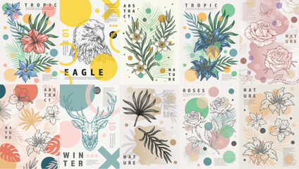 Poster - Flora and fauna set flyers