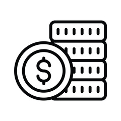 Wall Mural - Check this carefully designed icon of money, dollar coin stack vector