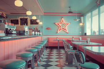 Wall Mural - Vintage american diner