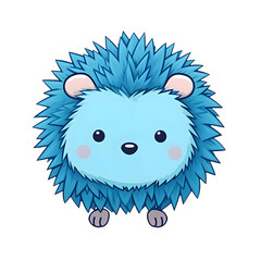 Wall Mural - Simple Cartoon Artwork: Clean and Simple design of a blue hedgehog. 
