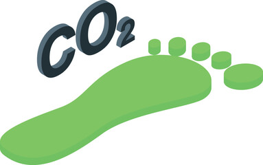 Wall Mural - Green footprint with co2 emission lettering symbolizing carbon footprint concept