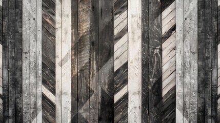 Wall Mural - Vintage monochrome patterned wooden wall texture