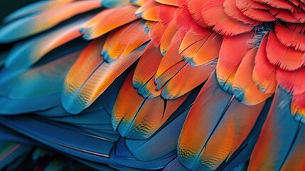 Poster - Vibrant Parrot Feathers