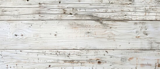 Wall Mural - Aged white wood plank for design with a right hand surface for text over a copy space image