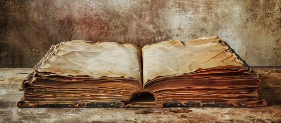 Poster - Vintage style book with aged pages suitable for adding text or images with copy space image