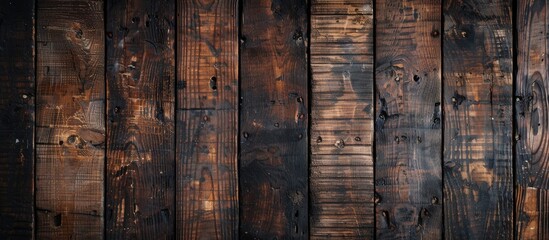 Poster - An old natural pattern on a dark wood texture background creates a rustic backdrop with copy space image potential