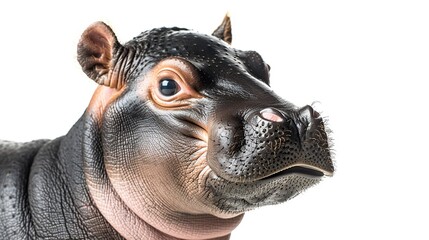 Canvas Print - Close-up Portrait of a Baby Hippopotamus