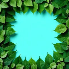 Wall Mural - Green leaves frame