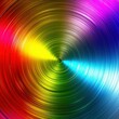 © Worrapol - Rainbow metal background with shiny round lines, colorful gradient circular texture for design