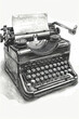 © MagnusCort - A black and white sketch of a vintage typewriter