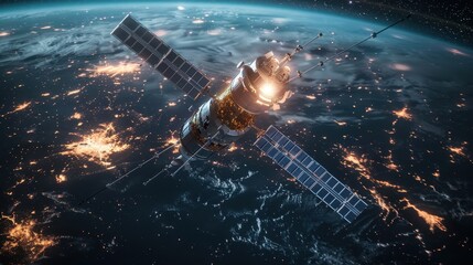 Satellite Array Deployment Mission in Progress - Aerospace Technology Concept