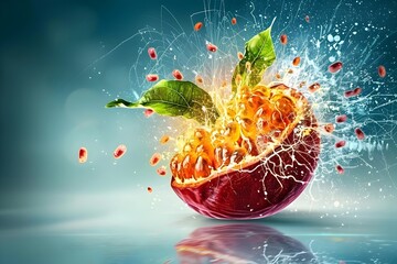 Wall Mural - Surreal Passionfruit Explosion Merging with Brain Ventricle