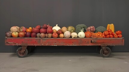 Wall Mural - vegetables on the wooden cart