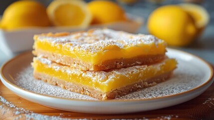 Lime stick sprinkled with powdered sugar on the plate