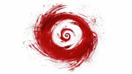 Poster - A spiral of vibrant red paint on a white background, great for design and art projects