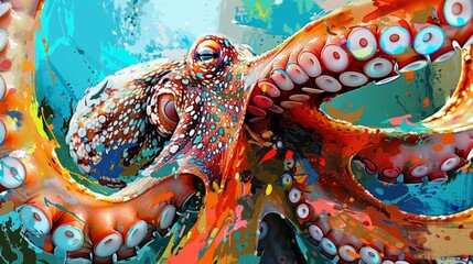 Wall Mural - Octopus Abstract Art