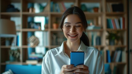 Wall Mural - The woman using smartphone