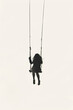 © MagnusCort - A black and white sketch of a person swinging on a swing