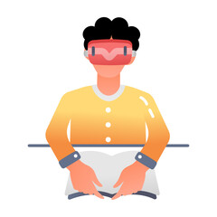 Canvas Print - An icon of vr education in flat style 