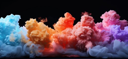 Wall Mural - This illustration is based on an explosion, game bomb boom effect, and colorful clouds. It is a modern illustration that combines a gas explosion with a smoke cumulus effect.