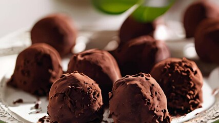 Wall Mural -  Delicious chocolate truffles ready to be savored