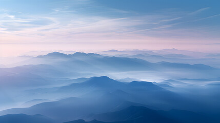 Wall Mural - The sky is blue and the mountains are in the background