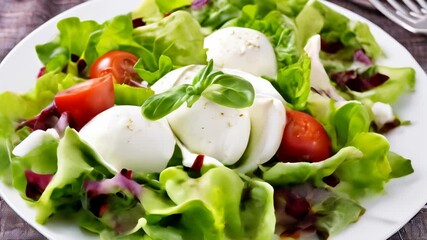 Wall Mural -  Fresh and vibrant salad ready to be savored