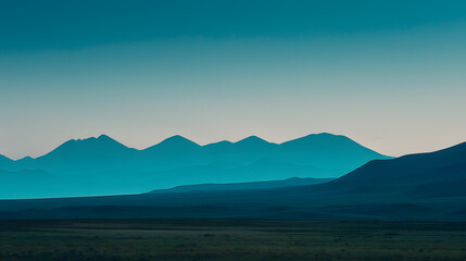 Wall Mural - The mountains are covered in a blue sky