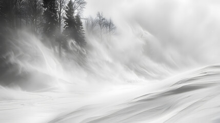 Wall Mural - A snowy mountain range with a white sky in the background