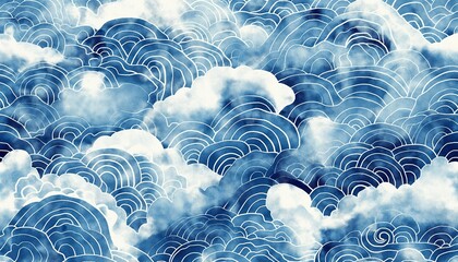 Blue pattern watercolor gradient background