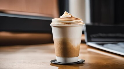 Sticker -  Creamy coffee indulgence perfect for a cozy break