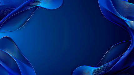 Wall Mural - Abstract blue background with flowing wave patterns and gradient shades.