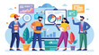 © Elisa - Business People Analyzing Charts and Graphs with Magnifier for Data Analysis and SEO