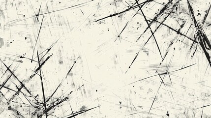 Sticker - Abstract Grunge Background with Distressed Black Ink Splatter and Brush Strokes