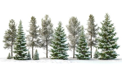 Canvas Print - Snowy Fir Trees in a Winter Wonderland