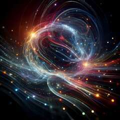 Wall Mural - glowing lines dark