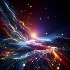 Wall Mural - glowing lines dark