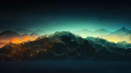 generated illustration of technology particle abstract background